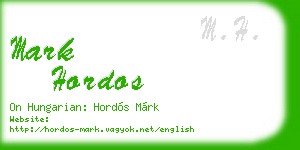 mark hordos business card