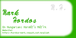 mark hordos business card